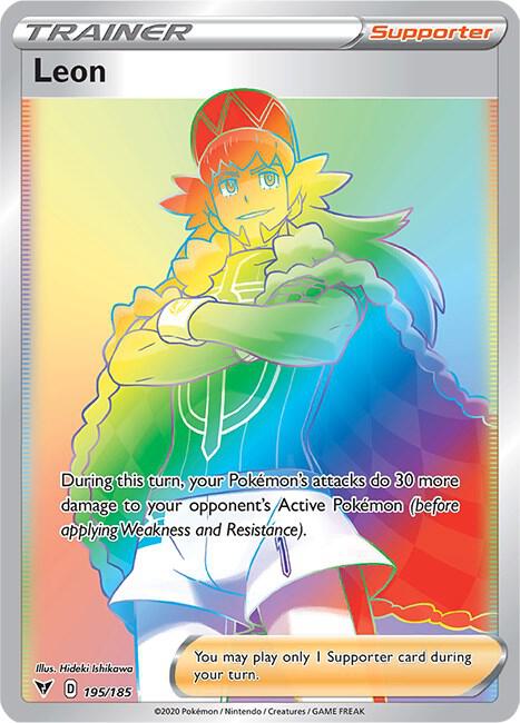 Leon Secret 195/185 (SWSH04: Vivid Voltage) - Holofoil