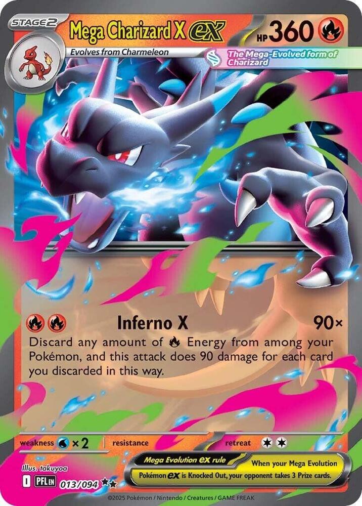 Mega Charizard X ex 013/094 (ME02: Phantasmal Flames) - Holofoil