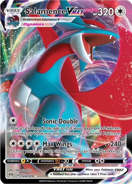 Salamence VMAX 144/189 (SWSH03: Darkness Ablaze) - Holofoil
