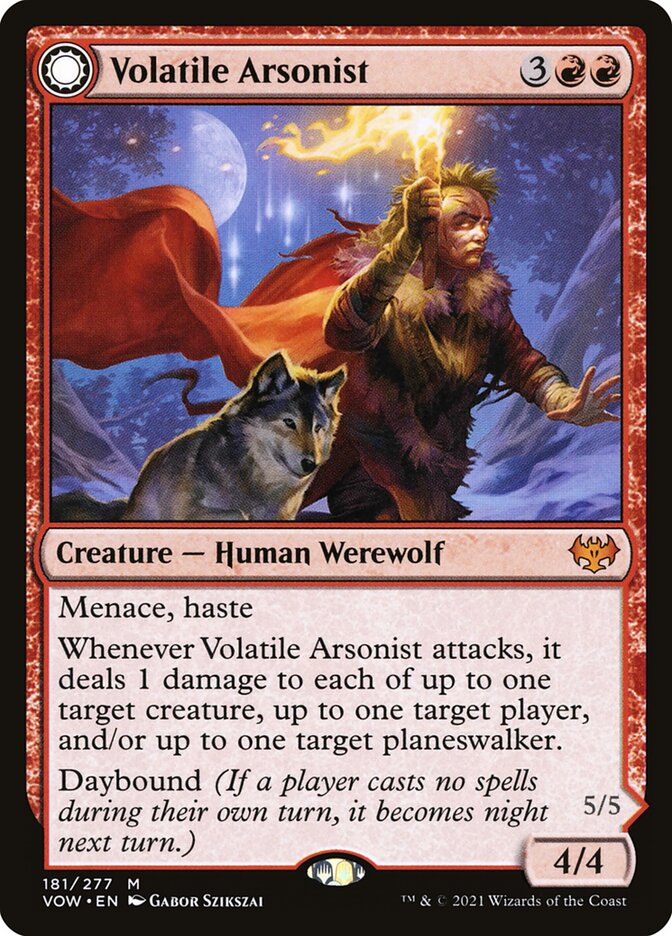 Volatile Arsonist // Dire-Strain Anarchist 181 (Innistrad: Crimson Vow)