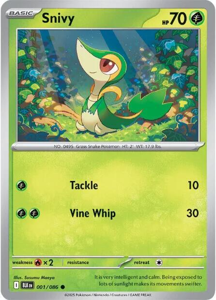 Snivy 001/086 (SV: Black Bolt) - Holofoil