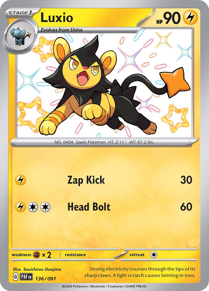 Luxio 136/091 (SV: Paldean Fates) - Holofoil
