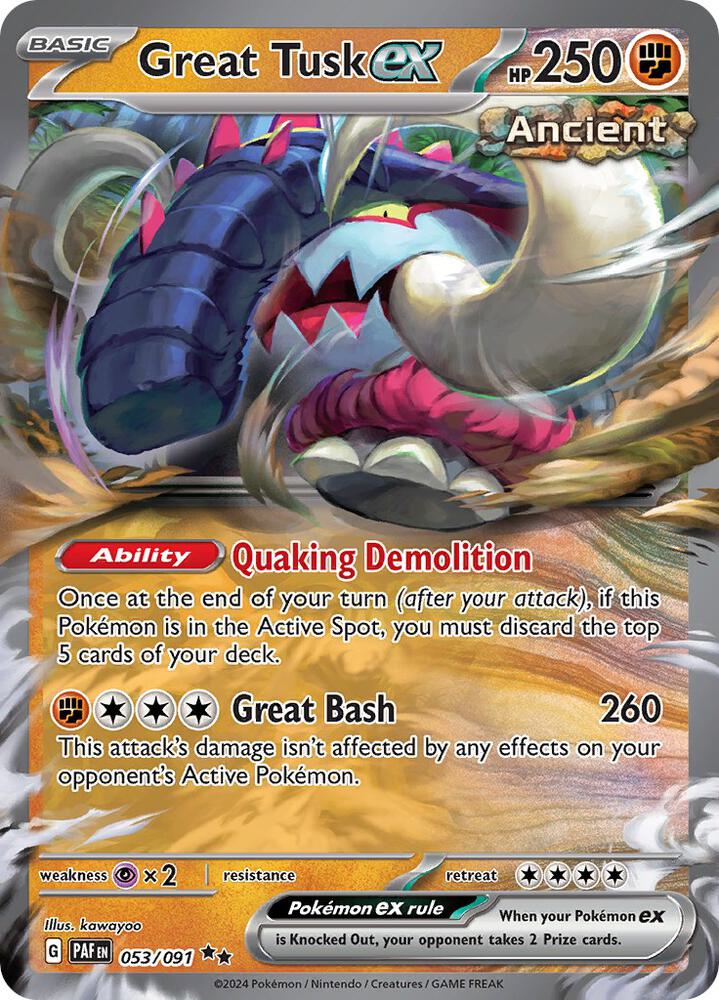 Great Tusk ex 053/091 (SV: Paldean Fates) - Holofoil