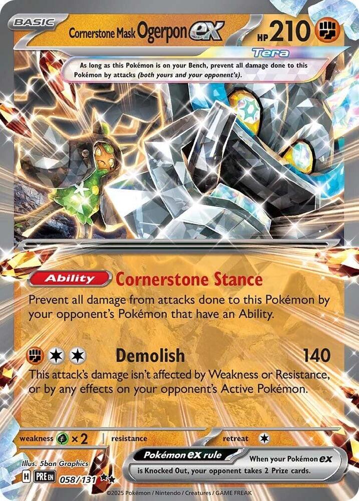 Cornerstone Mask Ogerpon ex 058/131 (SV: Prismatic Evolutions) - Holofoil
