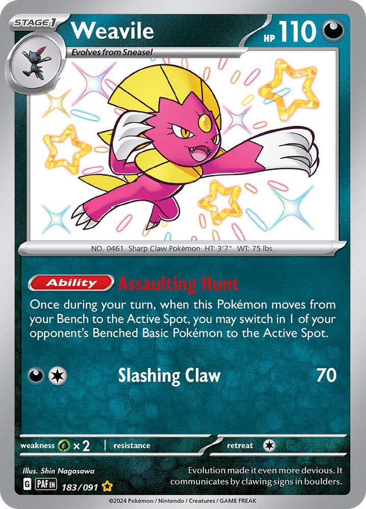 Weavile 183/091 (SV: Paldean Fates) - Holofoil
