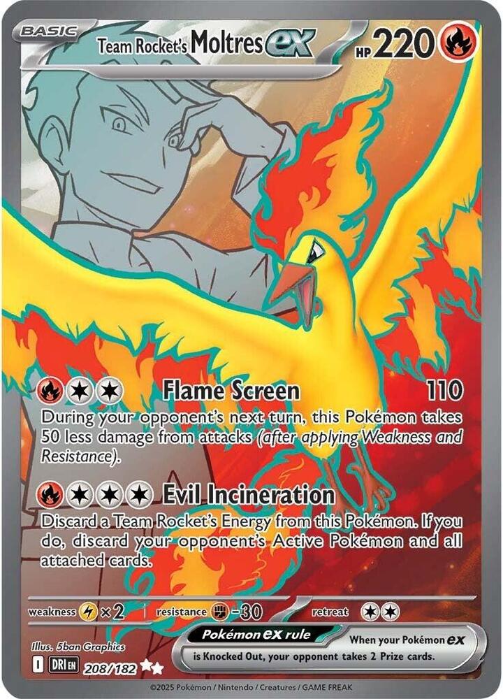 Team Rocket's Moltres ex 208/182 (SV10: Destined Rivals) - Holofoil