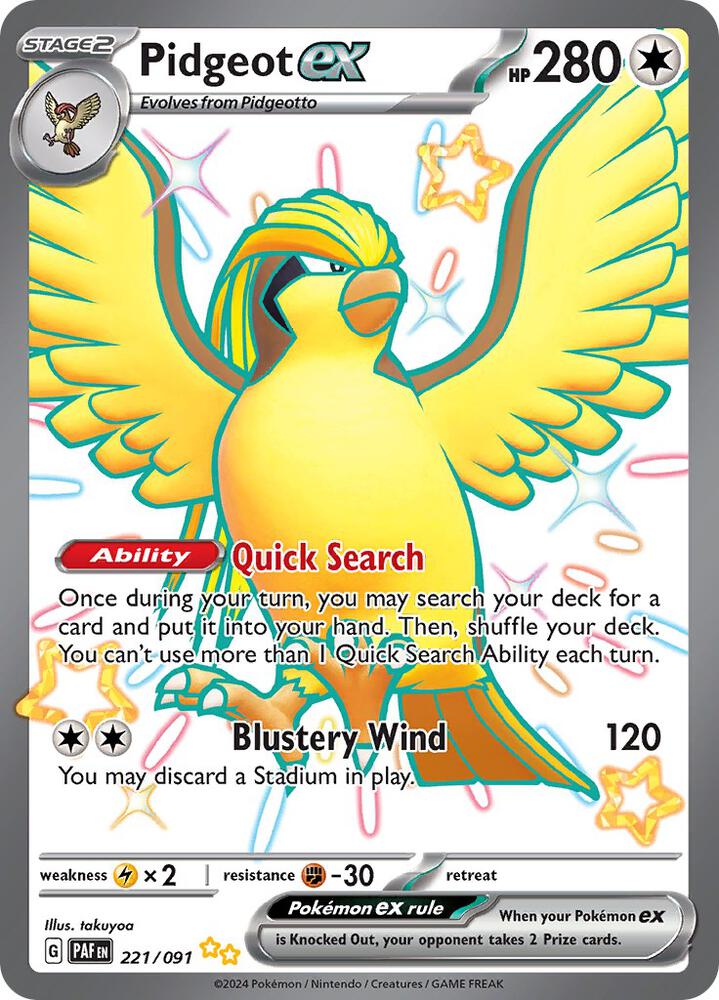 Pidgeot ex 221/091 (SV: Paldean Fates) - Holofoil
