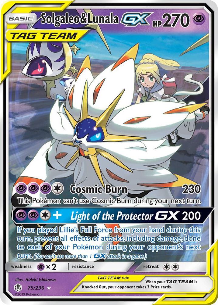 Solgaleo and Lunala GX 75/236 (SM - Cosmic Eclipse) - Holofoil