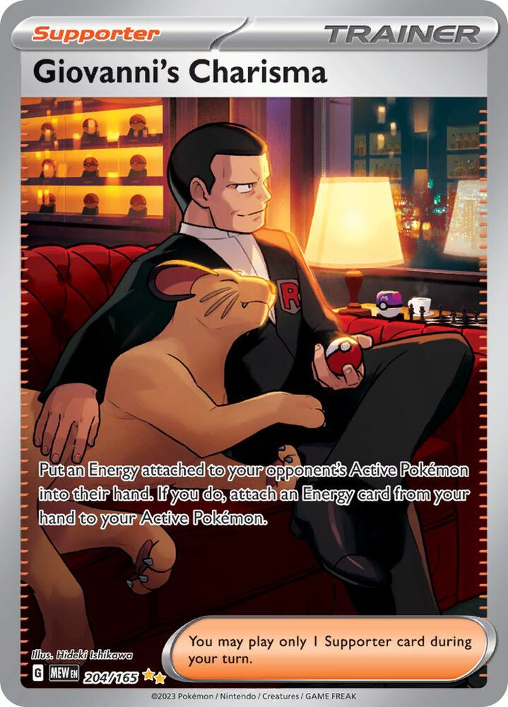 Giovanni's Charisma 204/165 (SV: Scarlet & Violet 151) - Holofoil