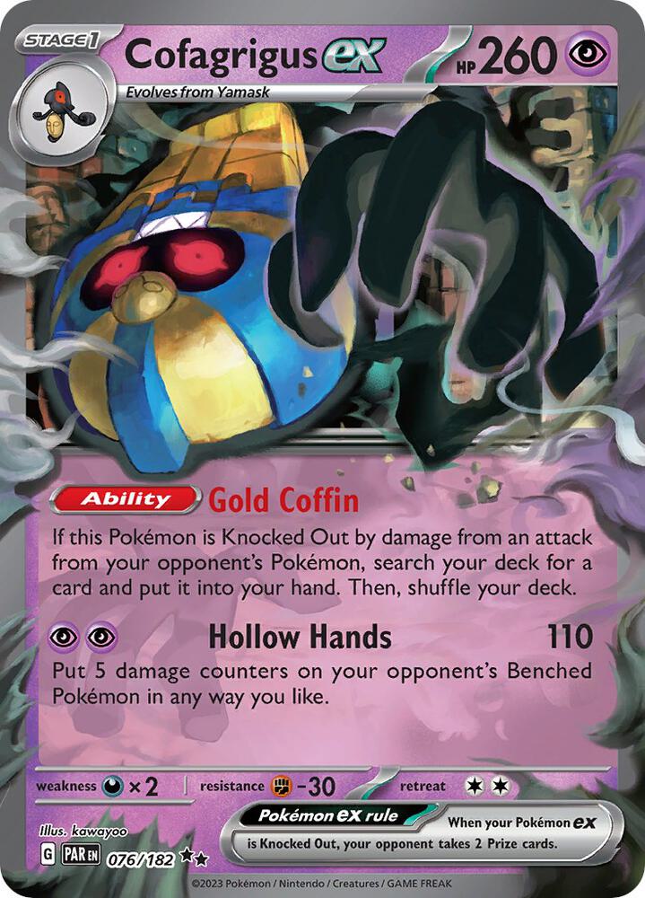 Cofagrigus ex 076/182 (SV04: Paradox Rift) - Holofoil
