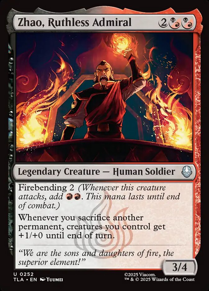 Zhao, Ruthless Admiral 252/286 (Avatar: The Last Airbender)