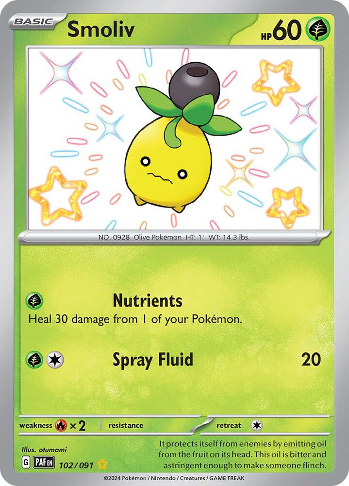 Smoliv 102/091 (SV: Paldean Fates) - Holofoil