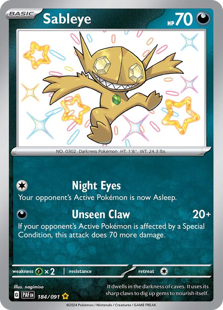 Sableye 184/091 (SV: Paldean Fates) - Holofoil