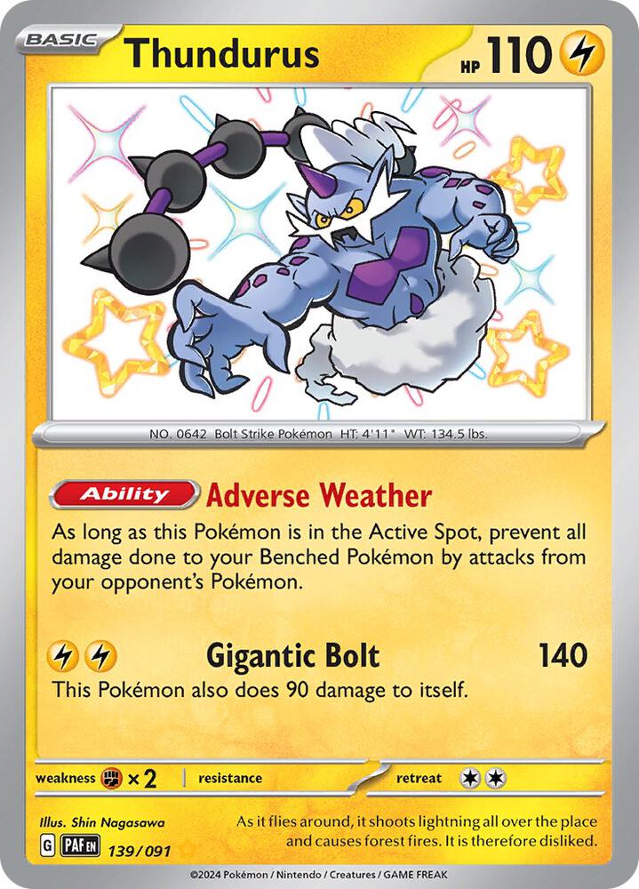 Thundurus 139/091 (SV: Paldean Fates) - Holofoil