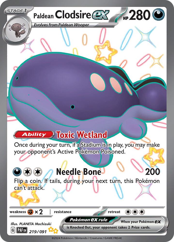 Paldean Clodsire ex 219/091 (SV: Paldean Fates) - Holofoil