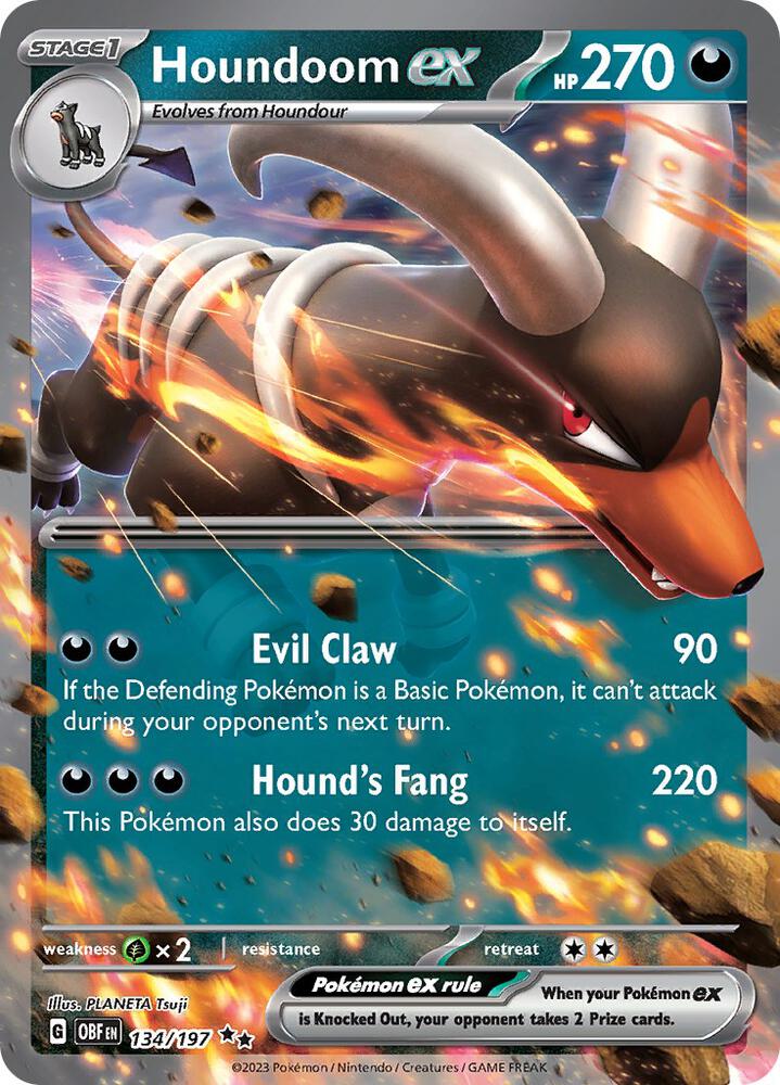 Houndoom ex 134/197 (SV03: Obsidian Flames) - Holofoil
