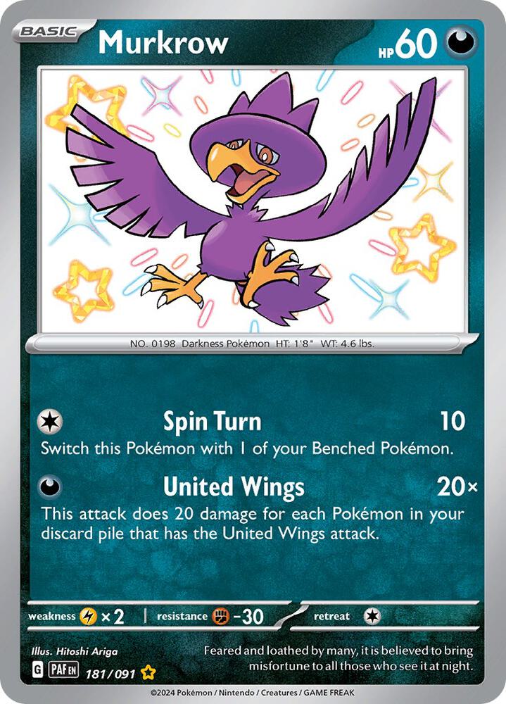 Murkrow 181/091 (SV: Paldean Fates) - Holofoil