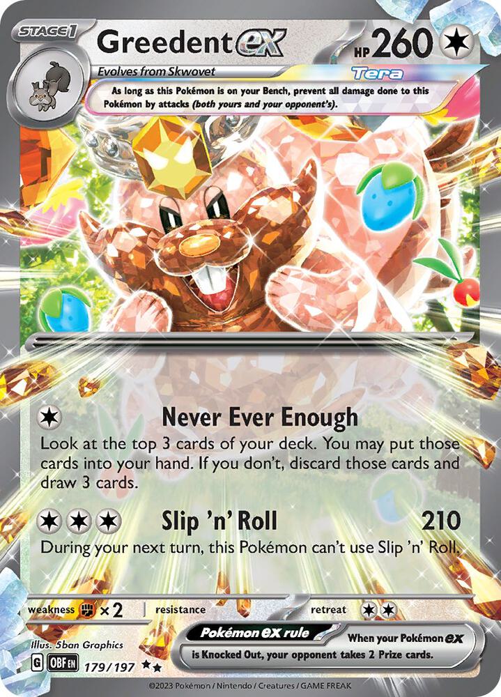 Greedent ex 179/197 (SV03: Obsidian Flames) - Holofoil