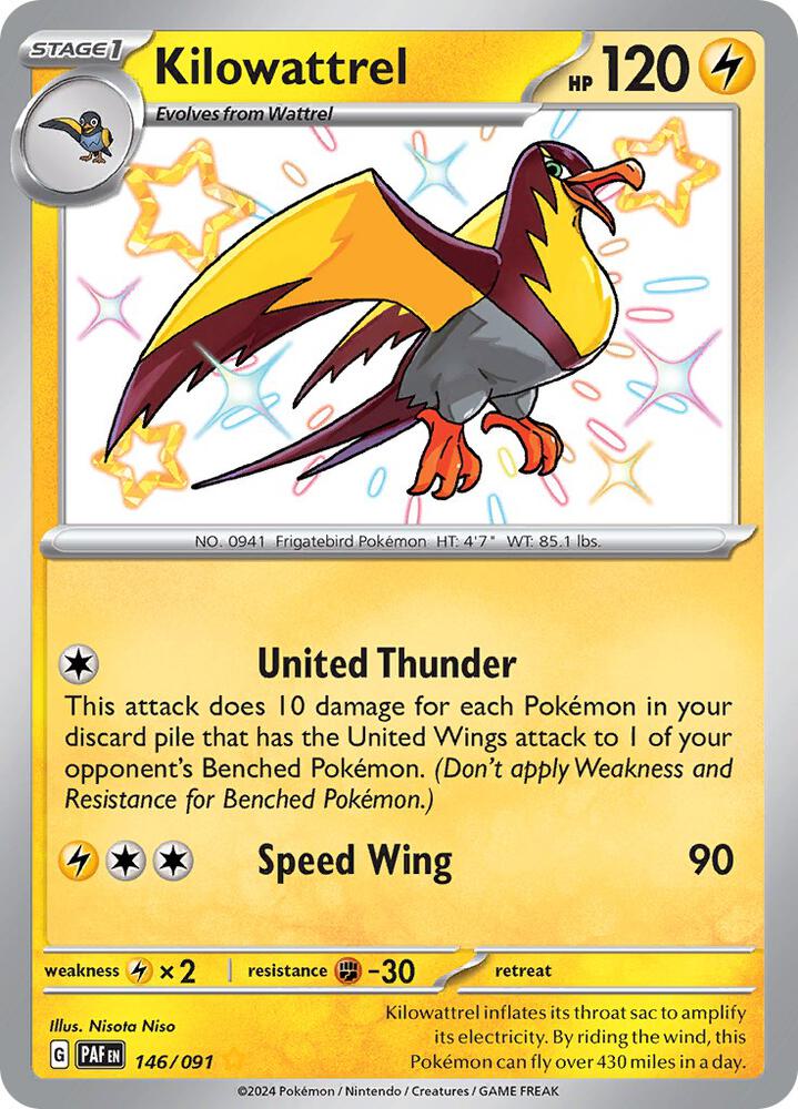 Kilowattrel 146/091 (SV: Paldean Fates) - Holofoil