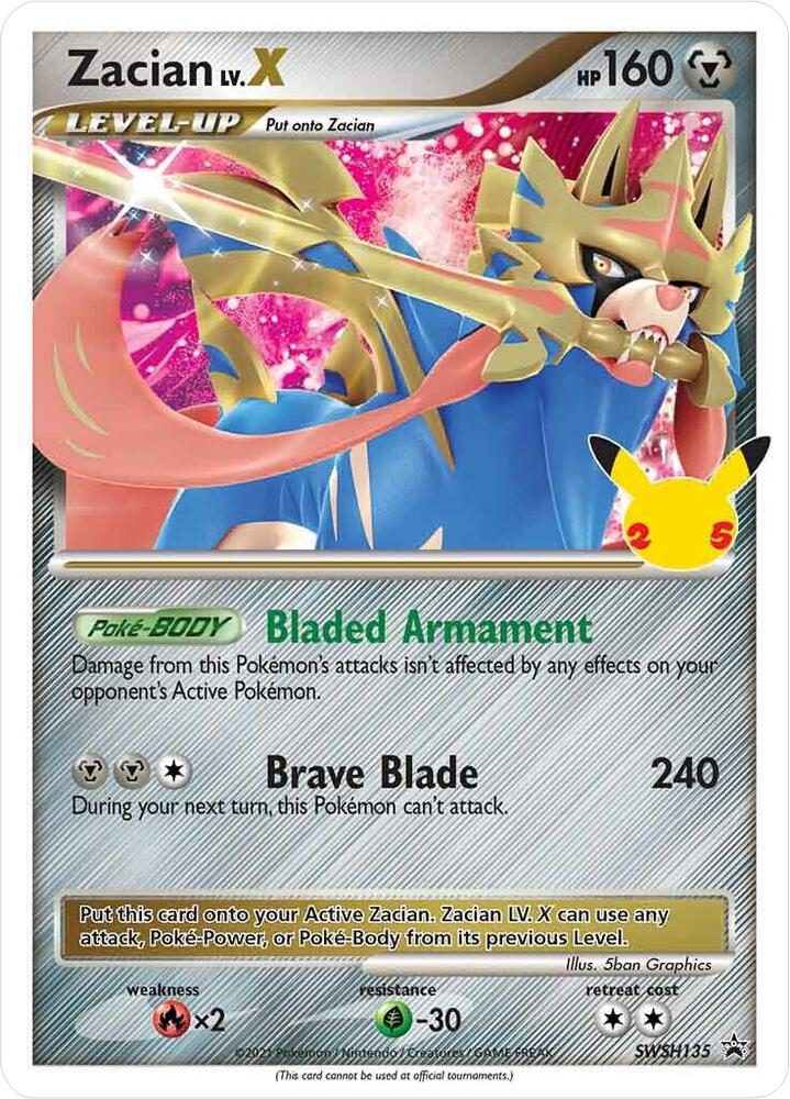Zacian LV X SWSH135 (SWSH: Sword & Shield Promo Cards) - Holofoil