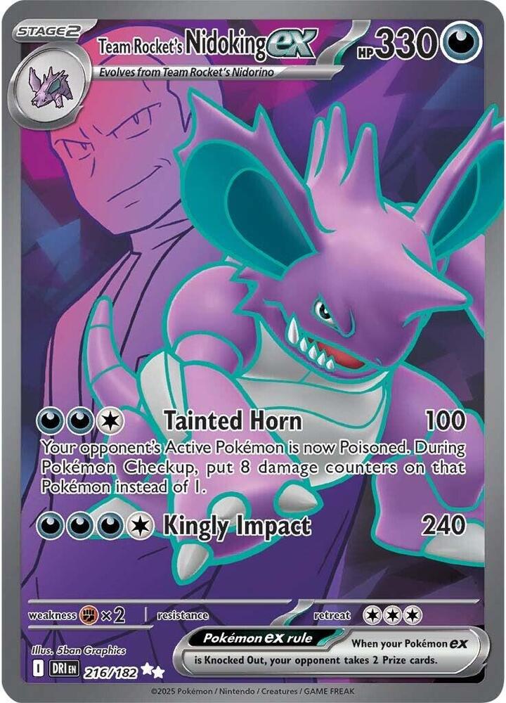 Team Rocket's Nidoking ex 216/182 (SV10: Destined Rivals) - Holofoil