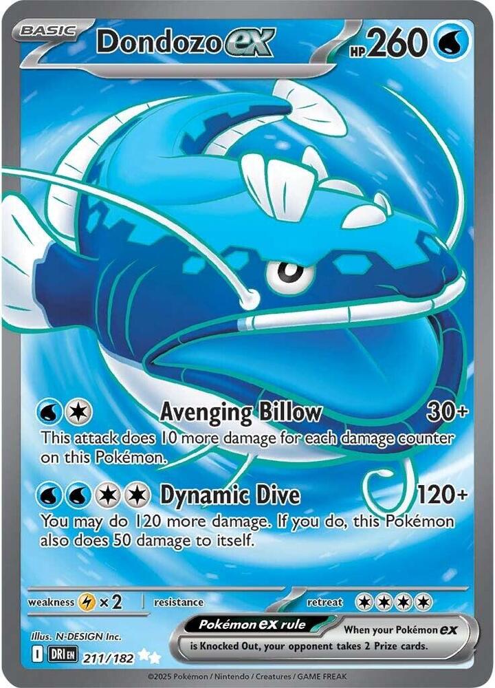 Dondozo ex 211/182 (SV10: Destined Rivals) - Holofoil