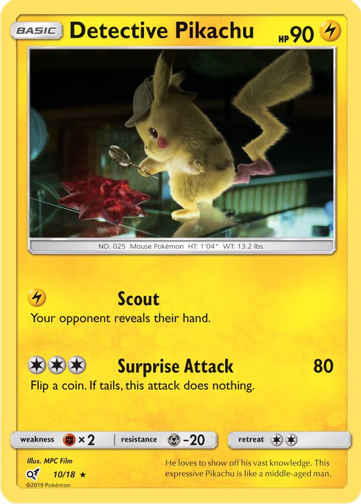 Detective Pikachu 10/18 (Detective Pikachu) - Holofoil