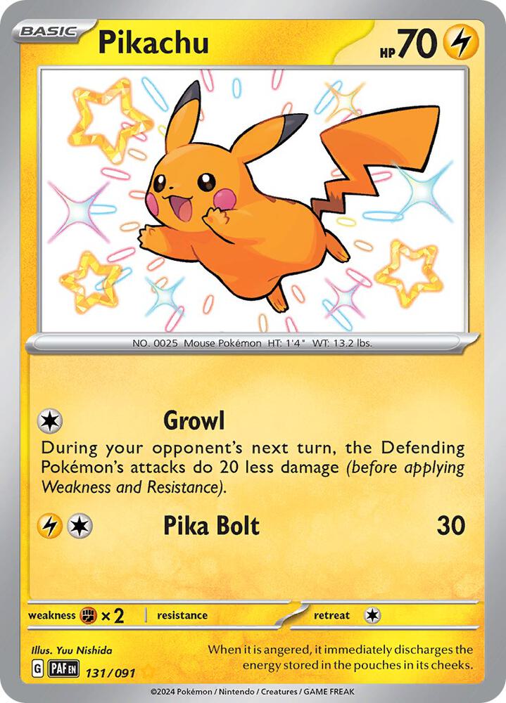 Pikachu 131/091 (SV: Paldean Fates) - Holofoil