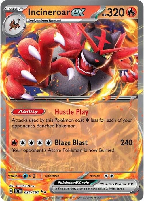 Incineroar ex 034/162 (SV05: Temporal Forces) - Holofoil