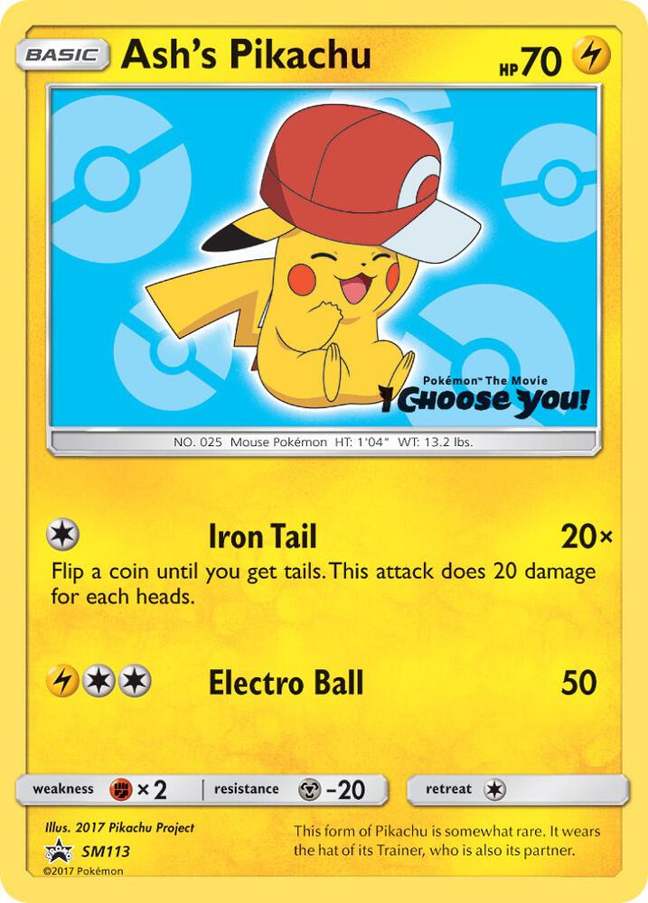 Ash's Pikachu SM113 (SM Promos)