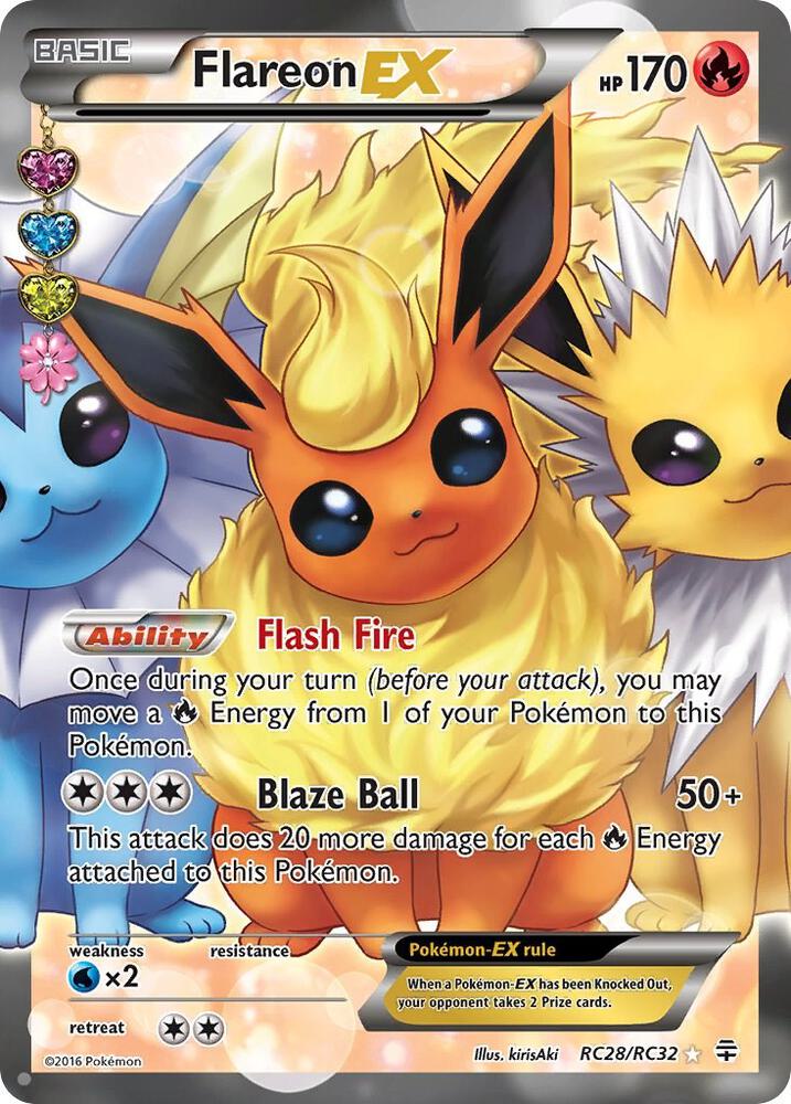 Flareon EX RC28/RC32 (Generations: Radiant Collection) - Holofoil