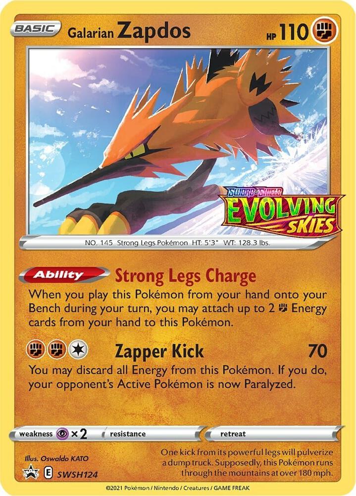Galarian Zapdos Prerelease SWSH124 (SWSH: Sword & Shield Promo Cards) - Holofoil