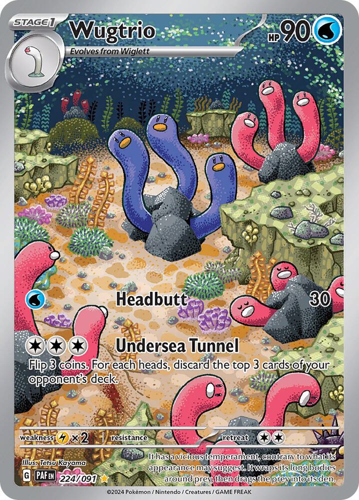Wugtrio 224 091 224/091 (SV: Paldean Fates) - Holofoil