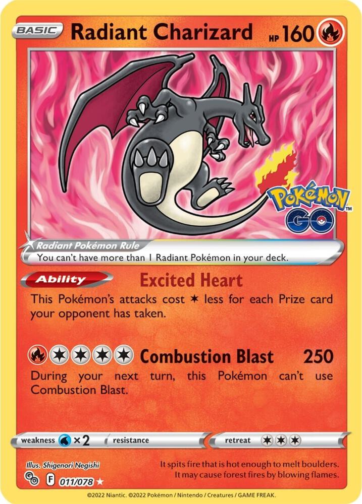 Radiant Charizard 011/078 (Pokemon GO) - Holofoil