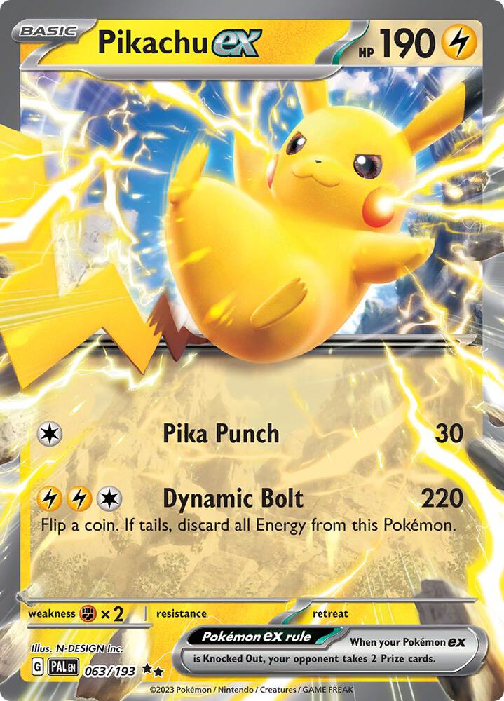 Pikachu ex 063/193 (SV02: Paldea Evolved) - Holofoil