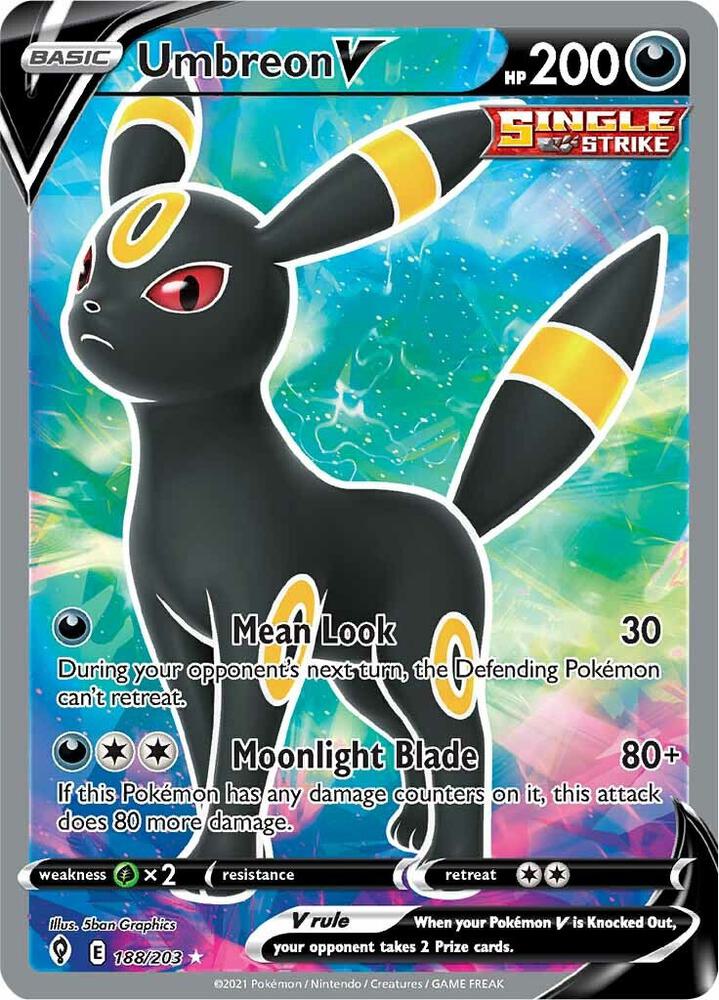 Umbreon V 188/203 (SWSH07: Evolving Skies) - Holofoil