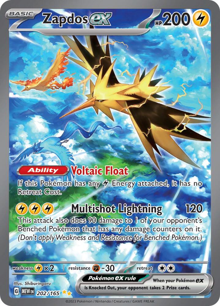 Zapdos ex 202/165 (SV: Scarlet & Violet 151) - Holofoil