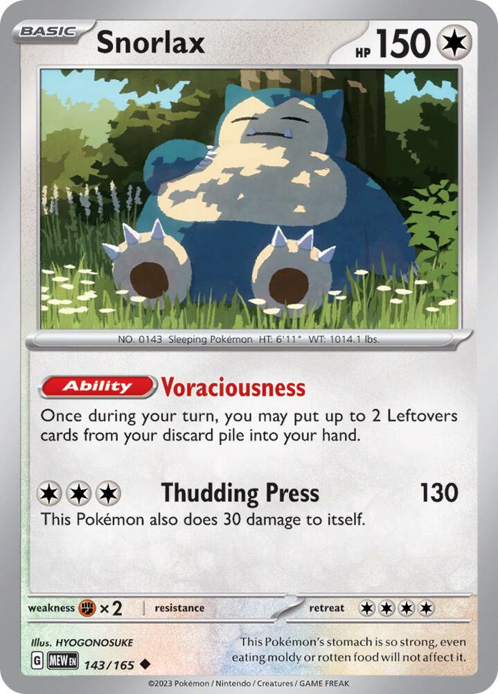 Snorlax 143/165 (SV: Scarlet & Violet 151)
