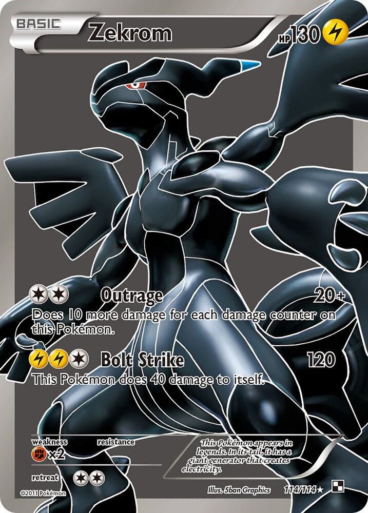 Zekrom 114/114 (Black and White) - Holofoil - PSA 8