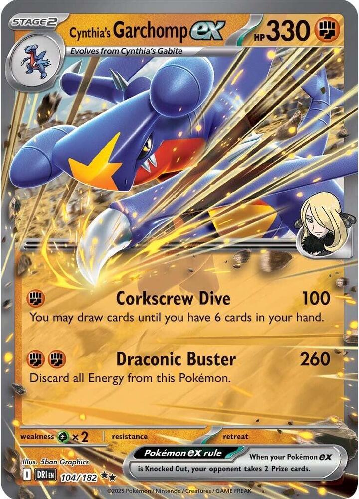Cynthias Garchomp ex 104 182 104/182 (SV10: Destined Rivals) - Holofoil
