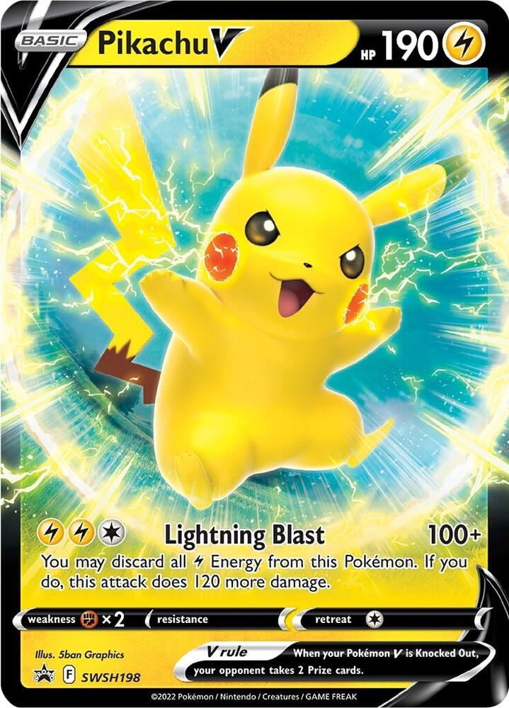 Pikachu V SWSH198 (SWSH: Sword & Shield Promo Cards) - Holofoil