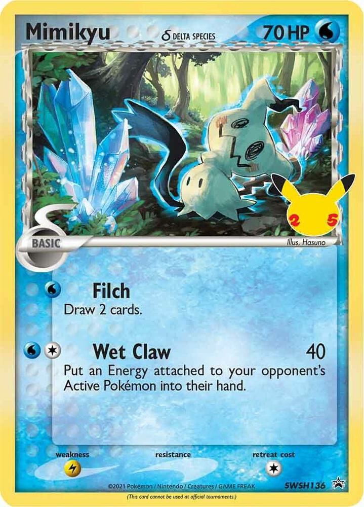 Mimikyu Delta Species SWSH136 (SWSH: Sword & Shield Promo Cards) - Holofoil
