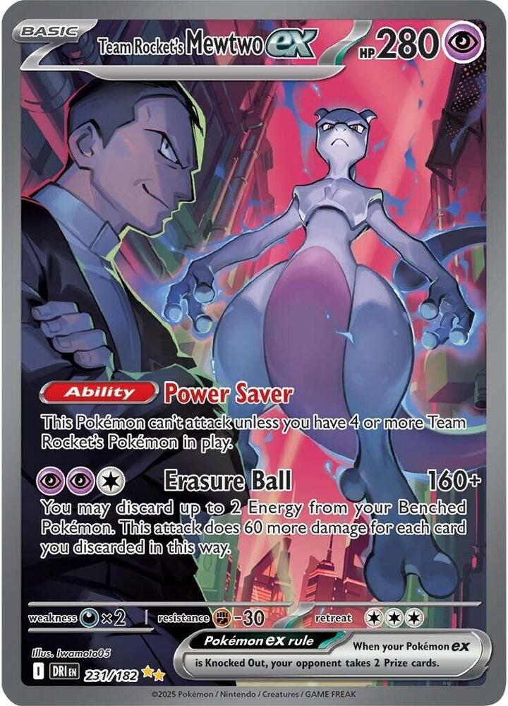 Team Rocket's Mewtwo ex 231/182 (SV10: Destined Rivals) - Holofoil