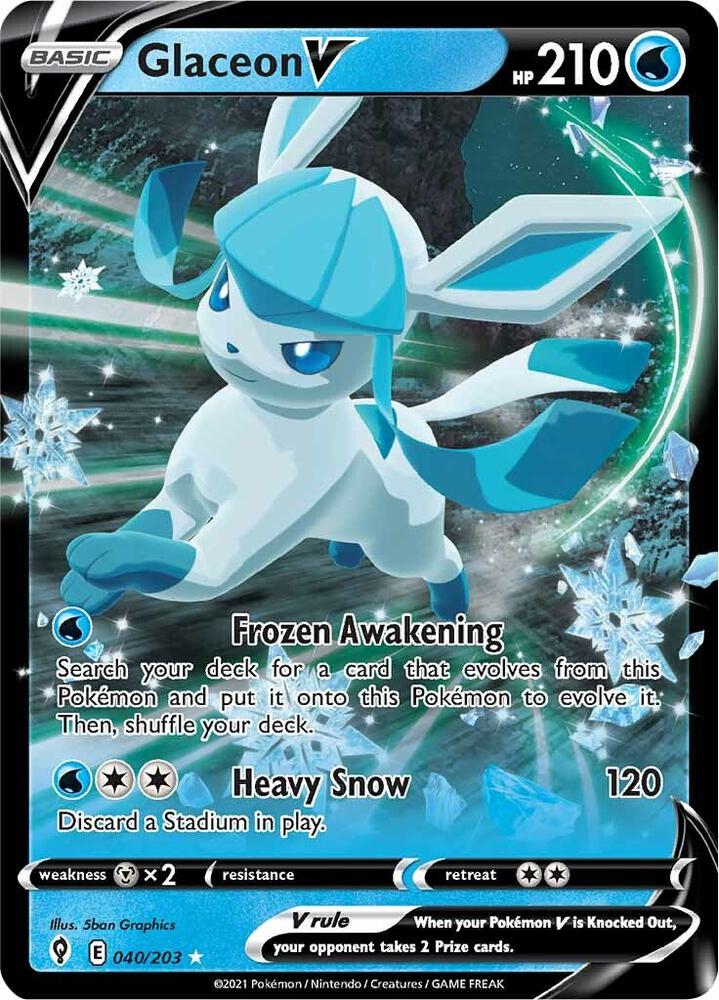 Glaceon V 040/203 (SWSH07: Evolving Skies) - Holofoil