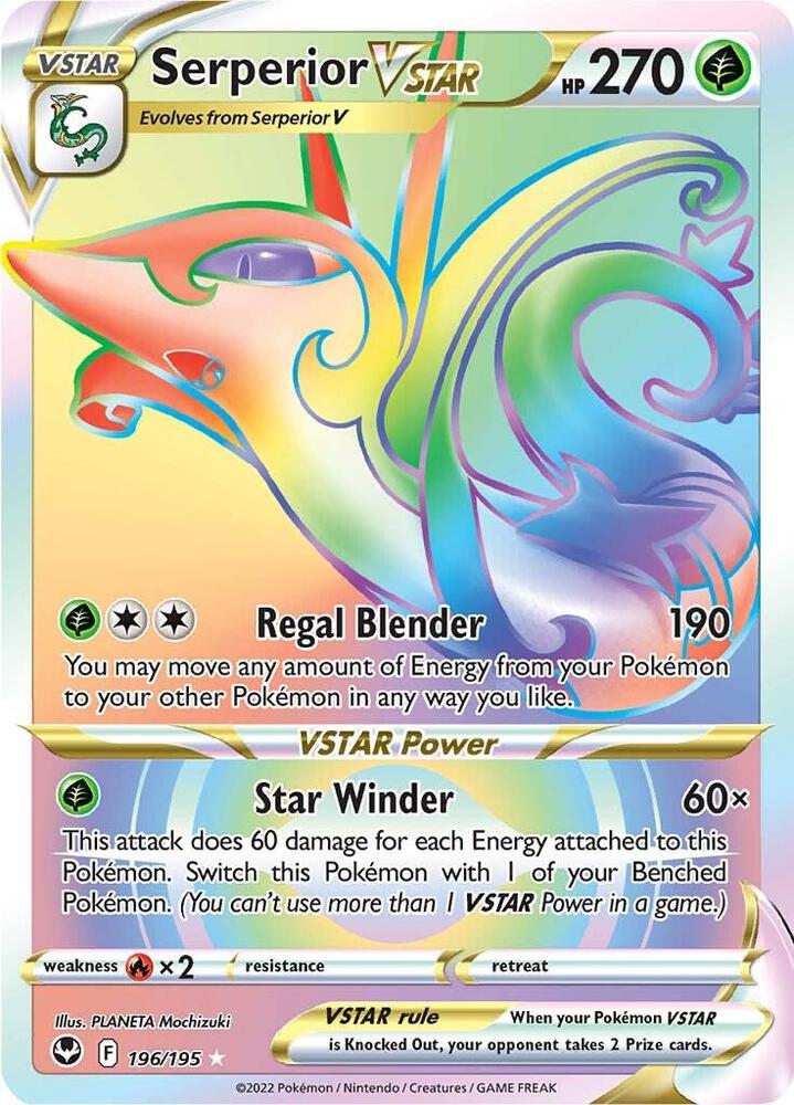 Serperior VSTAR Secret 196/195 (SWSH12: Silver Tempest) - Holofoil
