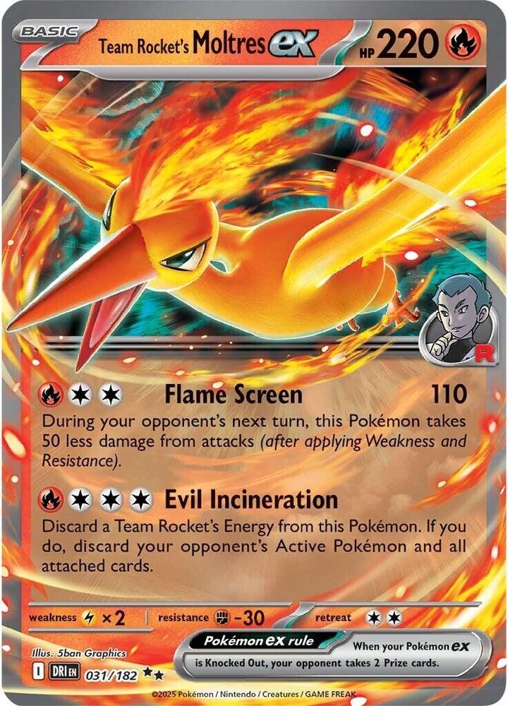 Team Rocket's Moltres ex 031/182 (SV10: Destined Rivals) - Holofoil