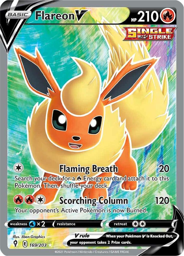 Flareon V 169/203 (SWSH07: Evolving Skies) - Holofoil