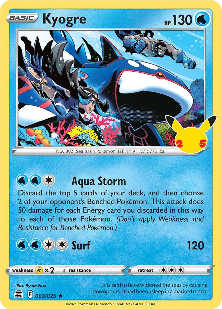 Kyogre 003/025 (Celebrations) - Holofoil