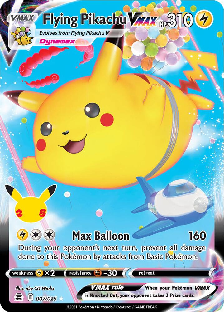 Flying Pikachu VMAX 007/025 (Celebrations) - Holofoil