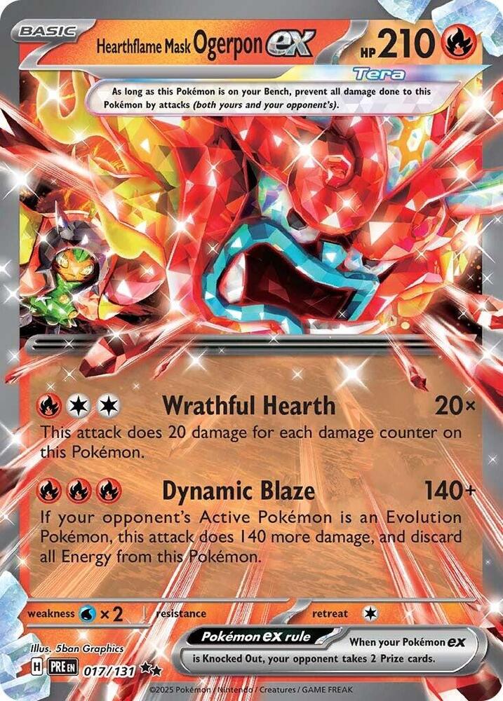 Hearthflame Mask Ogerpon ex 017/131 (SV: Prismatic Evolutions) - Holofoil